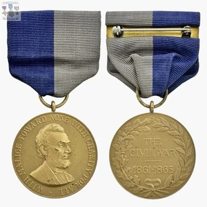 U.S. ARMY CIVIL WAR CAMPAIGN MEDAL MEDALLIC ART CO. CRIMP BROOCH - Picture 1 of 7