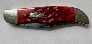 VTV Small Case Pocket Knife With Red Bone Handle Does Not Lock. #61165 USA - Picture 1 of 9