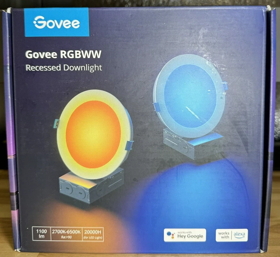Govee Smart RGBWW 6-inch Recessed Downlight H601A 2-Pack - Image 1 of 1