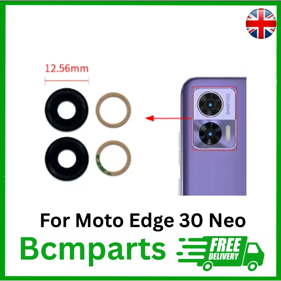For Moto Edge 30 Neo Back Rear Camera Glass Lens With Glue Sticker Replacement - Image 1 of 1