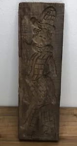 Vintage Dutch Springerle Speculaas Gingerbread Man Wooden Cookie Mold Farmhouse - Picture 1 of 6