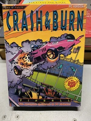 New Sealed Crash & Burn Pinball PC Game 1995 IBM Vintage RETRO 3.5" DISC - Image 1 of 4