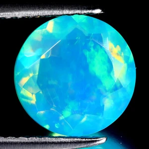 1.81 ct Fabulous Round (9 x 9 mm) Heated Ethiopia Blue Opal Loose Gemstone - Picture 1 of 2