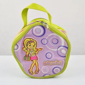 Polly Pocket Zippered Carrying Case Bag Purple Green For Dolls 2003 - Picture 1 of 8
