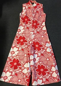 Vintage 60s Edna Oliver Floral Hawaii Dress USA Talon Zip Beach Surf Flower 50s - Bild 1 von 12