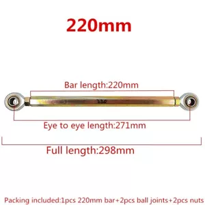 Left+Right Thread 220mm/8.66" Inner Tie Bar Steering Linkage M10x1.50 Ball Joint - Picture 1 of 14