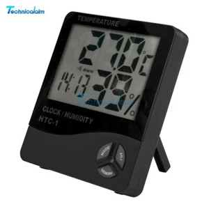 Digital Temperature Humidity Meter Thermometer Hygrometer Weather Station Clock - Bild 1 von 28