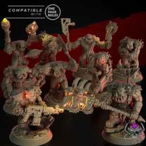 Ork Wasteland Marauderz Squad of 11 with smoke trails - Picture 1 of 1