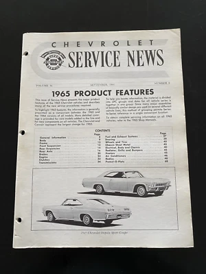 Chevrolet 1965 servicio noticias características Impala SS 409 Bel Air Chevelle Corvette FI Foto 1 de 4