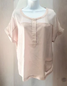The Limited Women’s Size L Blouse Light Pink Chiffon Short Sleeve Shirt - Picture 1 of 4