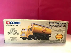 CORGI CLASSICS SUPERBE LEYLAND CYLINDRICAL TANKER SET DOUBLE DIAMOND NEUF J10 - Imagen 1 de 6