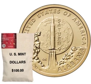 American Innovation $100 Dollar Coin Bag - Alabama Saturn V 2024 - D Mint - Picture 1 of 5