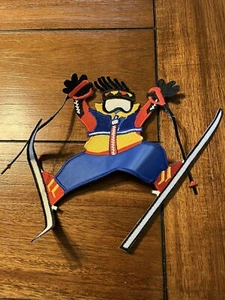 Skiier Spread Eagle Retro Skiing Patch 8 inch by 8 inch - Picture 1 of 5