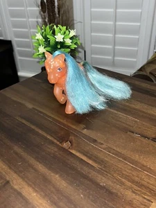 My Little Pony MLP G1 Vintage HAPPY GLOW Glow 'n Show arancione con spruzzi - Foto 1 di 13