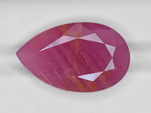 GII Certified GUINEA Ruby 25.33 Cts Natural Untreated Pinkish Red Pear - Picture 1 of 4
