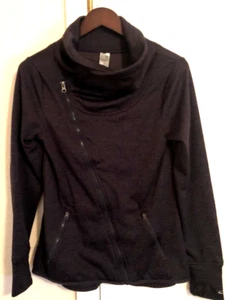 Champion Duo Dry Unisex Knit Jacket Solid Dark Gray Asymmetric Zip Cowl Neck S - Picture 1 of 7
