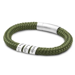 Armband Männer Gravur LOOP MEN MAX 7seas 925 Silber Schriftrolle Segeltau vegan - Bild 1 von 4