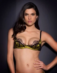 Sujetador Agent Provocateur Leisa negro mostaza 34B nuevo con etiquetas - Imagen 1 de 16