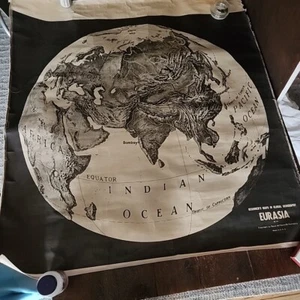 Mapa EURASIA Vintage - 39.5" x 44" Calcuta Bombay Papel Pared Grande Decoración - Imagen 1 de 15