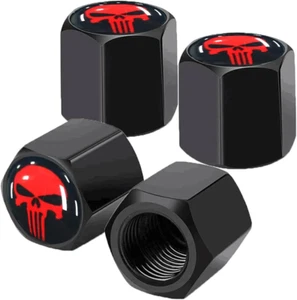 4 Pack Skull Car Wheel Tire Valve Stem Caps Airtight Dust Proof Covers Universal - Picture 1 of 6