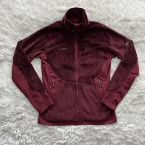 Mammut Jacket Womens Extra Small Burgandy Fleece Zip Pocket Fuzzy Outdoor Hiking - Picture 1 of 15