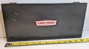 VINTAGE CRAFTSMAN BLACK SOCKET TOOL BOX W/ CROWN LOGO 12&5/8" x 5&7/8" x 1&1/2" - Picture 1 of 9