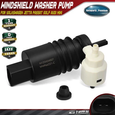 Bomba de lavado de parabrisas delantero con ojal de goma para Volkswagen Jetta Passat Golf Foto 1 de 4