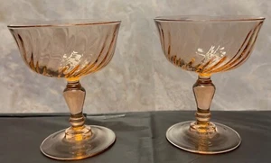 Paar Vintage Arcoroc France Luminarc Rosaline Pink Swirl Sektgläser - Bild 1 von 10
