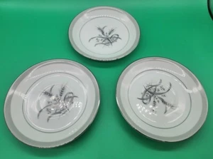 Mid 1900 Vintage Sone China 1593  Silver wheat platinum trim 5.5" Saucer Pick # - Picture 1 of 4