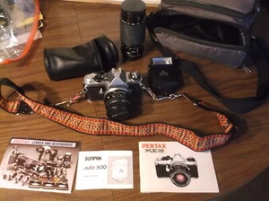 Kit de cámara SLR Pentax ME Super 35 mm, lente zoom 80-200, flash automático - muy bueno - Imagen 1 de 17