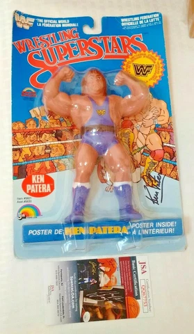 Signed WWF LJN Wrestling Figure MOC Signed KEN PATERA Poster Autographed JSA WWE Cover