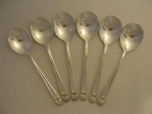 6 ETERNALLY YOURS SILBER TELLER GUMBO SUPPENLÖFFEL KONVOLUT *159 - Bild 1 von 3