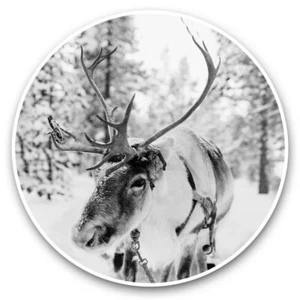 2 x Vinyl Aufkleber 20 cm (BW) - Lappland Rentier verschneit Weihnachten #37570 - Bild 1 von 8