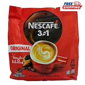 NESCAFE Instant 3 in 1 Original Coffee Aromatic & Balanced 18g x 25 sticks - Picture 1 of 5