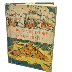 Virginia's History And Geography Hardcover Book 1957 - Imagen 1 de 15
