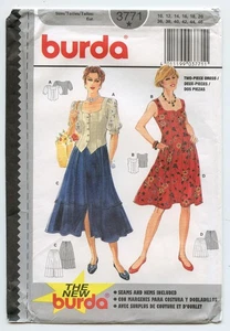 Burda 3771 Zweiteiler Dirndl Stil Kleid Top und Rock Größe 10-20 ungeschnitten - Bild 1 von 4