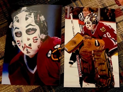 MURRAY BANNERMAN NHL HOCKEY PORTERO MÁSCARA TIPO 2 FOTOS CHICAGO BLACKHAWKS AHL Foto 1 de 4