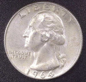 1964-D Washington Quarter 90% SILVER Circulated Denver Mint - Picture 1 of 2