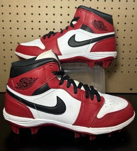 Nike Jordan 1 Mid TD Alpha Menace Football Cleats Chicago Red FJ6805-106 Size 9 - Picture 1 of 8