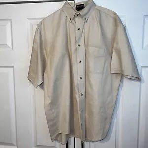 Jonathan Corey Button Down Short Sleeve Shirt Light Brown Men’s XL -3015 - Picture 1 of 15