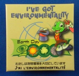 Disney BUTTON Jiminy Cricket Earth Day 2000 I've Got Environmentality OC # 13450 - Imagen 1 de 5