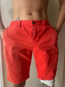 Men's Superdry Shorts Waist 34 Red Chino Pockets 98% Cotton 2% Elastan - Picture 1 of 6