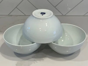 IKEA 365+ SUSAN PRYKE Rice Bowls (3) Cereal Soup 6.25” White Footed Turkey - Picture 1 of 6