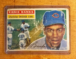 1956 Topps # 15 Ernie Banks, sehr guter Zustand, weiße Rückseite B - Bild 1 von 2