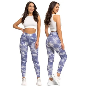 Tie-dye Leggings for Women in Pastel Colours with Tummy Control FS390016 - Picture 1 of 21