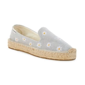 Soludos Daisies Embroidered Chambray Espadrilles Size 10 - Picture 1 of 7