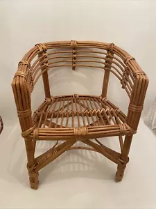 Puppensessel Puppen Bären Stuhl XXL Groß Rattan H 45 cm 27 x 26 cm Sitzfläche - Bild 1 von 13