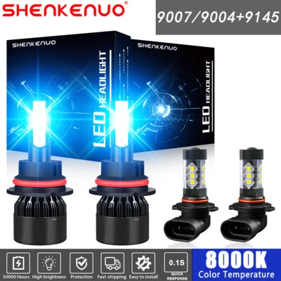 8000K LED Headlight High Low Fog Light Bulbs Kit For Jeep Liberty 2002-2007 - Image 1 of 4