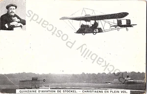 1910 Antique Aviation Postcard Josepf Christiaens At Belgium Stokkel Hippodrome - Picture 1 of 2