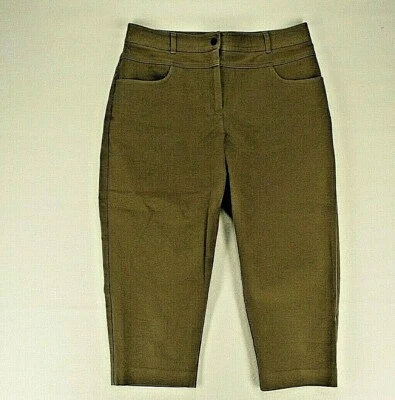 Jenne Maag Chino Crop Women's Small Pants Brown Stretch Mid-Rise Straight Leg - Image 1 of 4